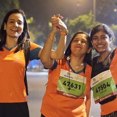 Run side by side at Vedanta Delhi half Marathon 2025